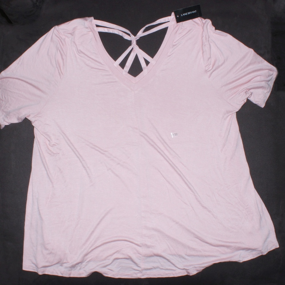 Lane Bryant 18-20 lt pink strappy back v-neck NWT